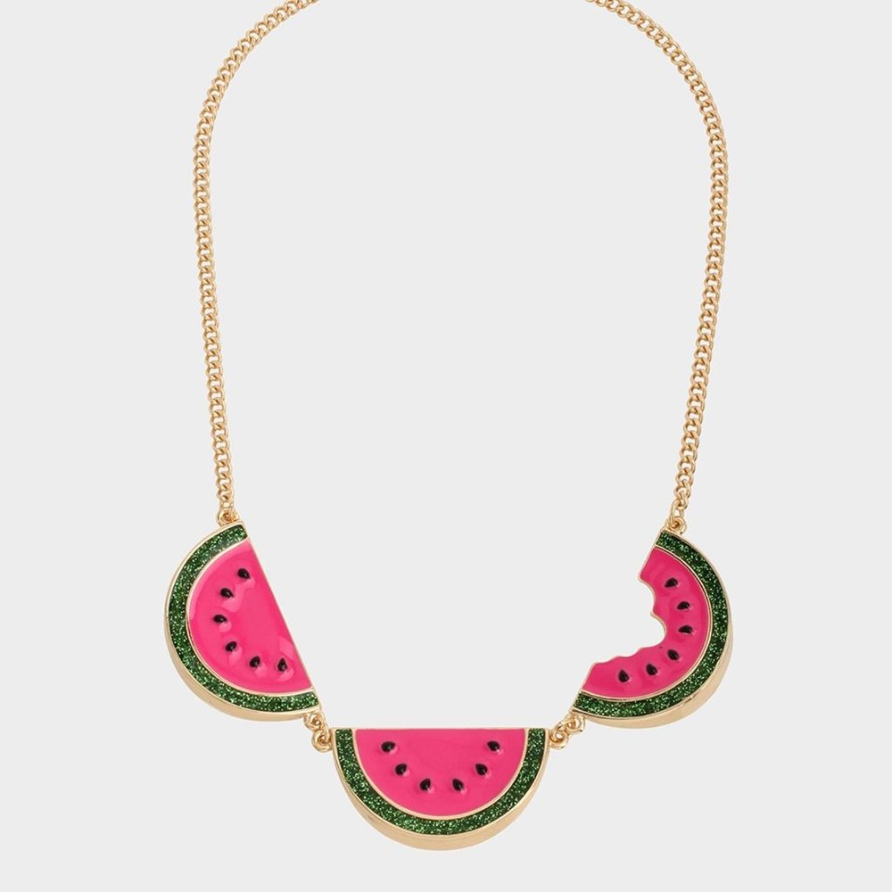 Betsey Johnson Forbidden Fruit Watermelon Necklace Pink NWT
